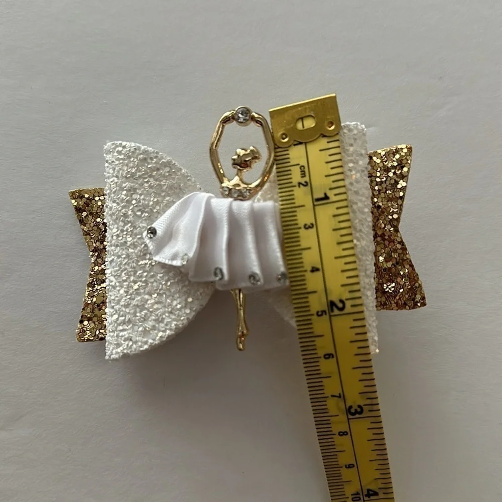 𝅺sparkly white ballerina hair clip barrette